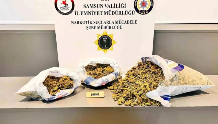 Samsun’da Narkotik Operasyonu: 5 Kilo 700 Gram Skunk Ele Geçirildi